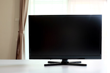 Photo of a turned-off computer monitor