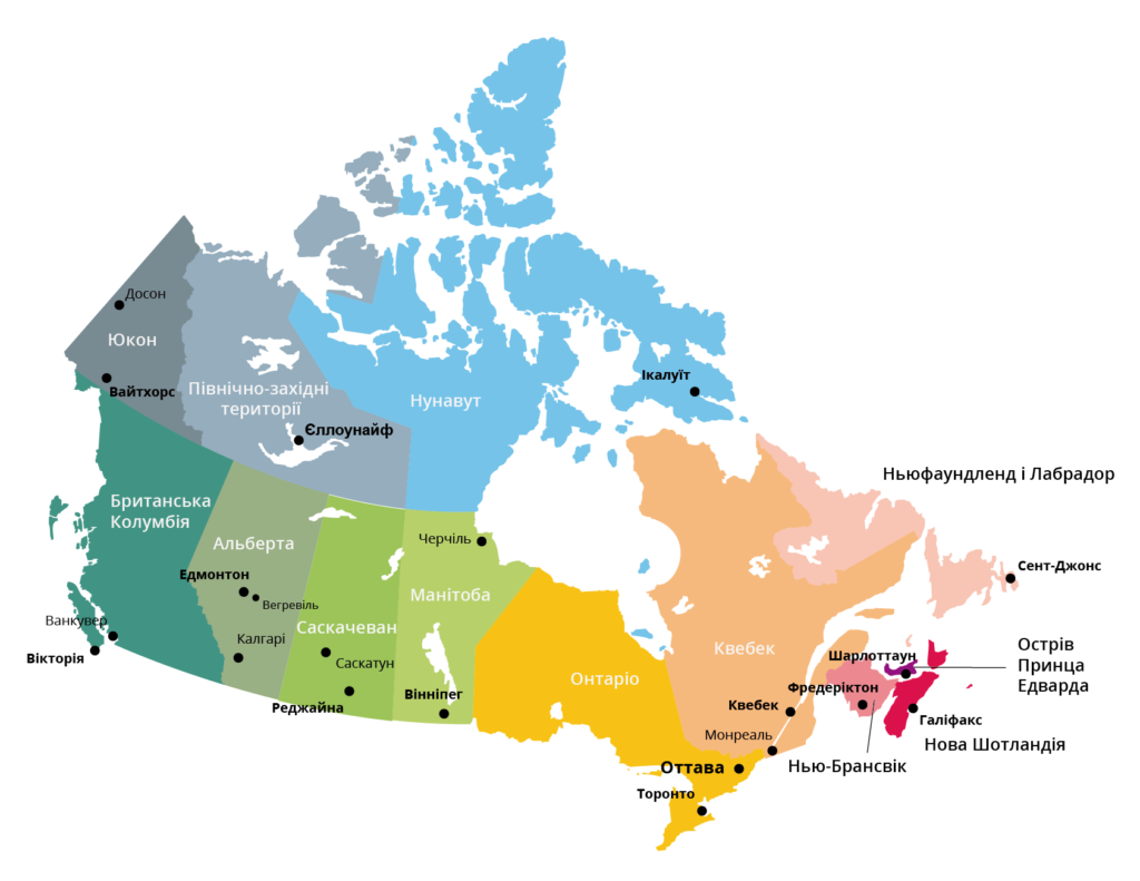 map of Canada
