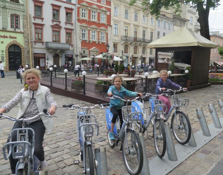 a photo of kids riding bikes